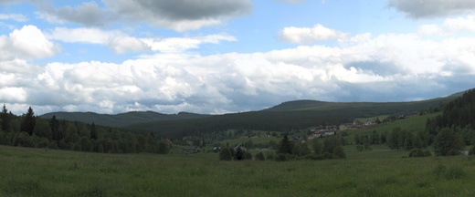 Kvilda - pohled od Tremla- panorama