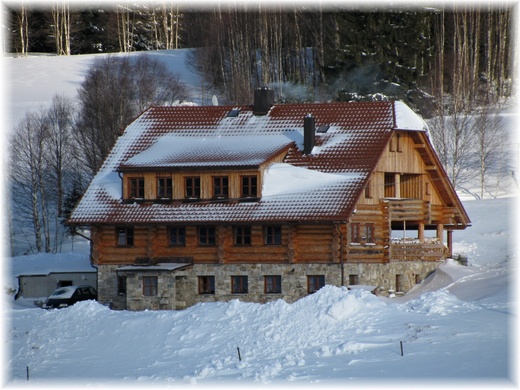 zimní pohled - Ubytování u Tichotů - leden 2012